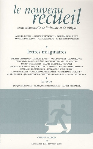 N 85 LETTRES IMAGINAIRES