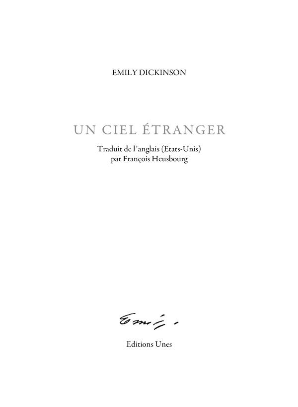 Un ciel étranger. Edition bilingue français-anglais