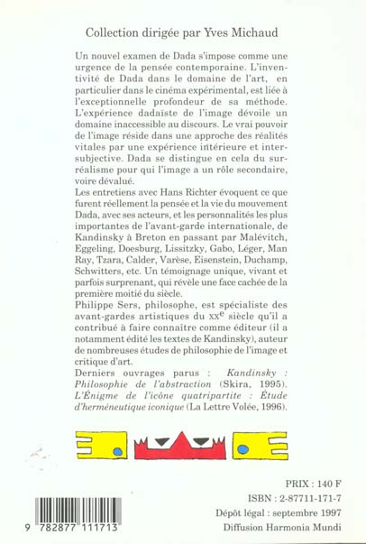 Sur Dada. Entretiens avec Hans Richter. Essai sur l'expérience dadaïste de l'image