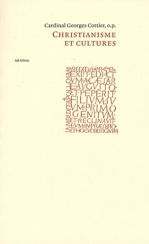 Christianisme et cultures. La culture du point de vue de l'anthropologie philosophique