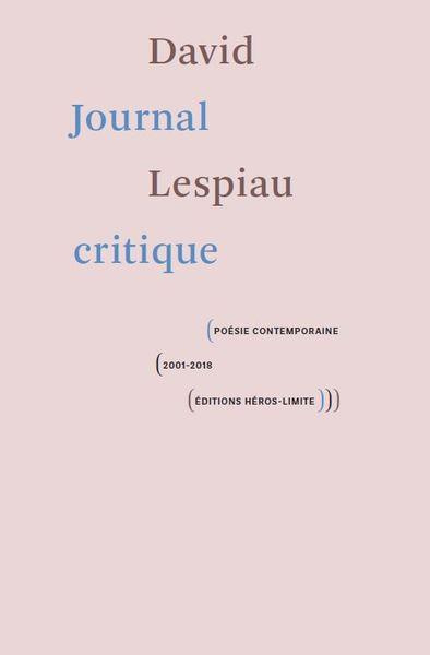 Journal critique. Poésie contemporaine, 2001-2018
