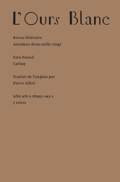 L'Ours Blanc N° 28, automne 2020 : Cathay