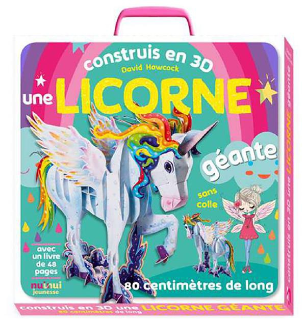 Construis en 3D une licorne géante. Avec 1 livre