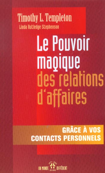 Le pouvoir magique des relations d'affaires grâce à vos contacts personnels. Vos clients actuels con