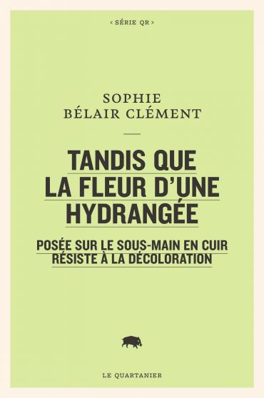 Tandis que la fleur d'une hydrangée posée sur le sous-main en cuir résiste à la décoloration