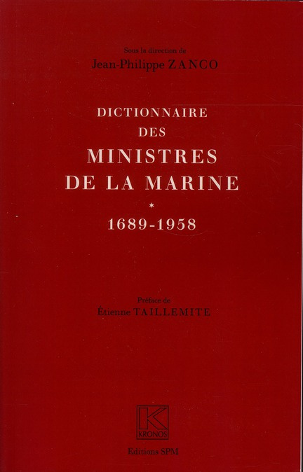 Dictionnaire des ministres de la Marine 1689-1958