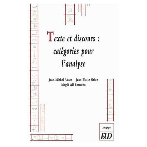 Textes et discours : catégories pour l'analyse