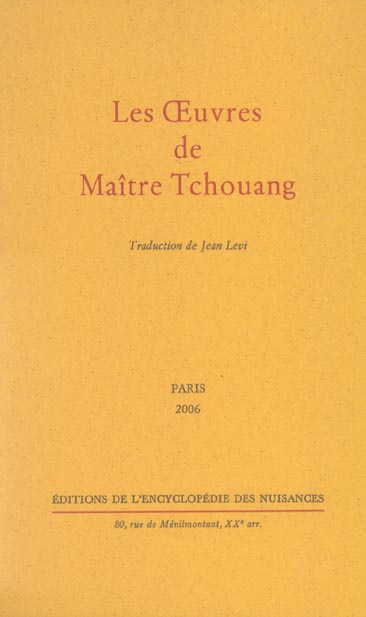 Les Oeuvres de Maître Tchouang