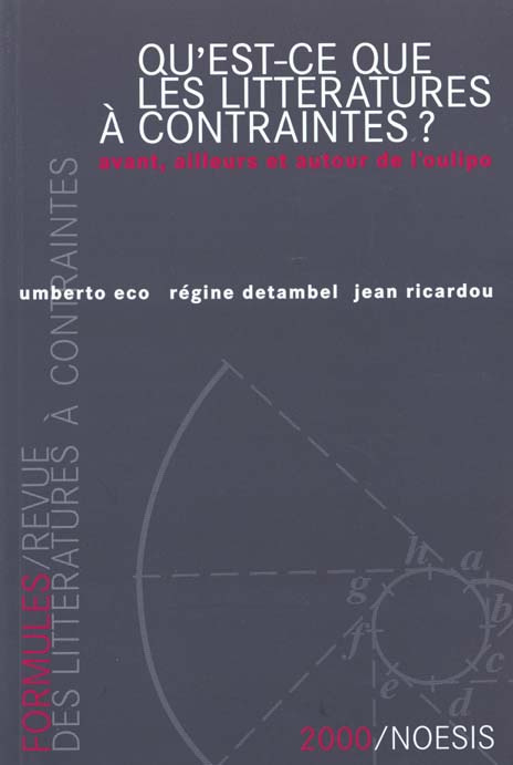 QU EST CE QUE DES LITTERATURES A CONTRAIRES AVANT AILLEURS ET AUTOUR DE L OULIPO ?