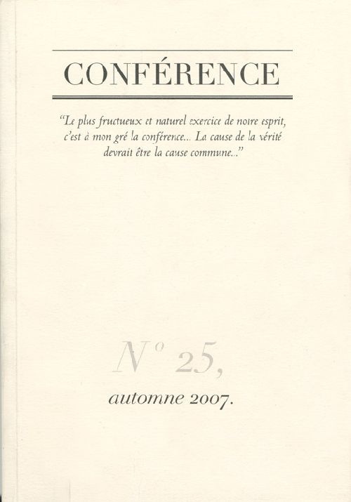 Conference N°25. L'Usage du Temps I