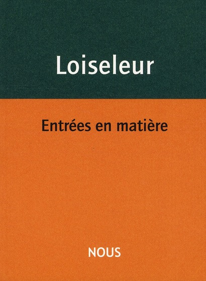 Entrées en matière