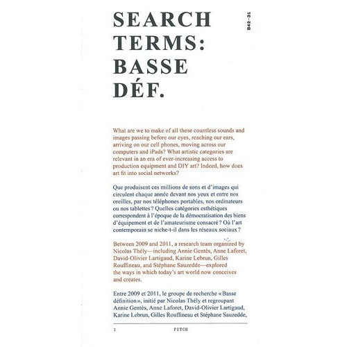 Search Terms : Basse déf. Edition bilingue français-anglais