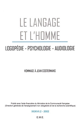 Le Langage et l'Homme Volume 37 N° 2, 2002 : Hommage à Jean Costermans