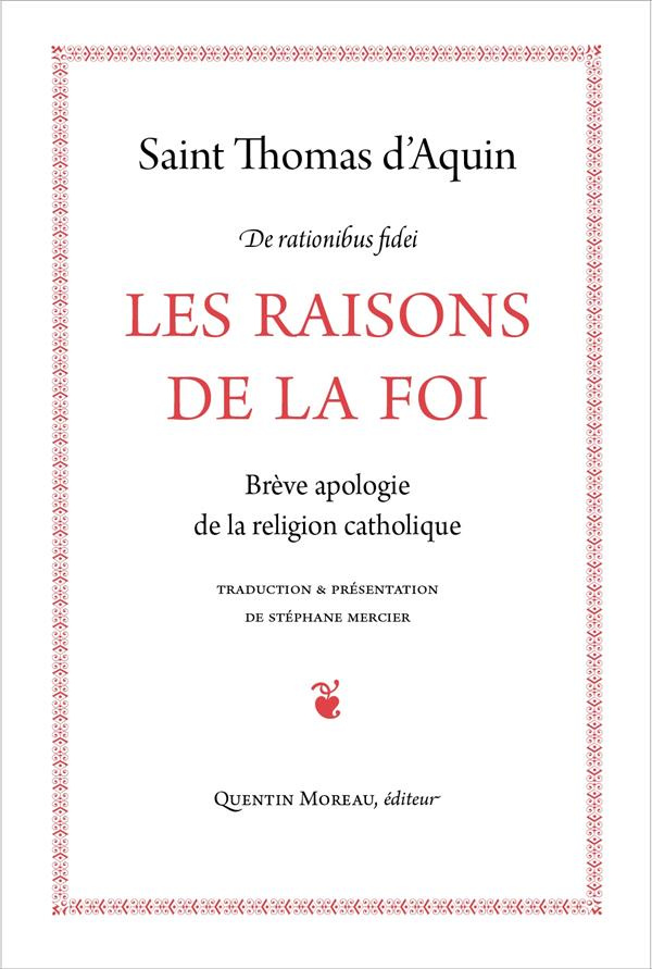 Les raisons de la foi. Suivi de la Lettre à dom Bernard, abbé du Mont-Cassin, Edition bilingue franç