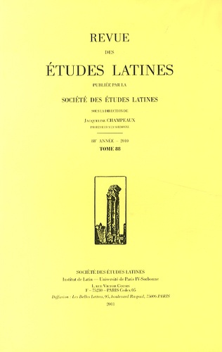 Revue des études latines N° 88/2010
