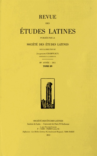 Revue des études latines N° 89/2011