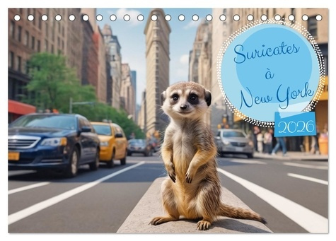 Suricates à New York (Calendrier de bureau 2026 DIN A5 vertical), CALVENDO calendrier mensuel. Les s