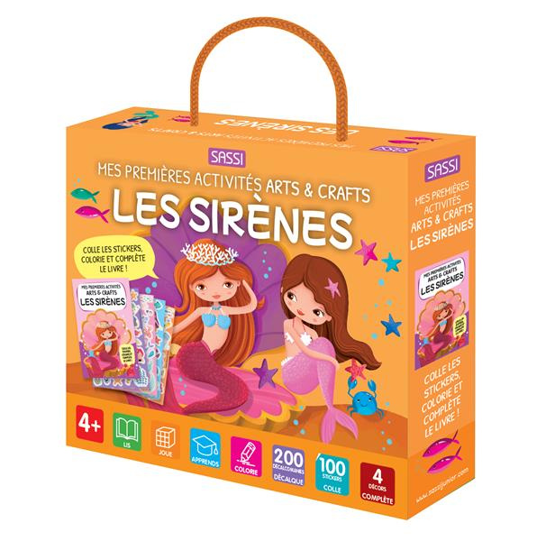 Les Sirènes. Coffret avec 1 stylo spécial décalquage, 4 décors à compléter, 100 stickers et 200 déca