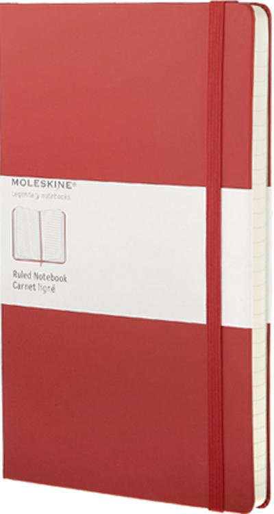 Carnet ligné Classic - Couverture rigide rouge - Moyen