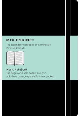 CARNET A MUSIQUE POCHE COUV. RIGIDE NOIR