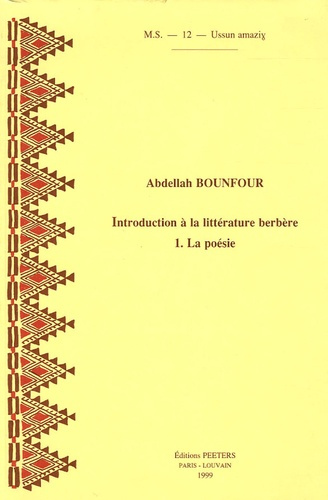 INTRODUCTION A LA LITTERATURE BERBERE 1 LA POESIE