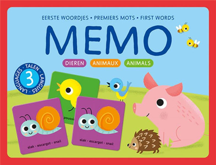 Mémo premiers mots Animaux. Edition français-anglais-néerlandais