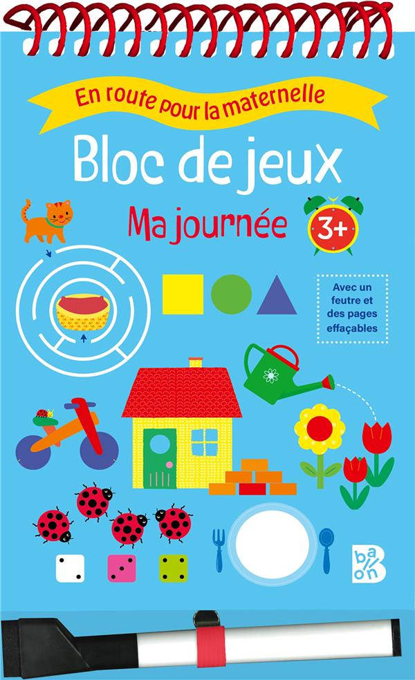 Bloc de jeux Ma journée. Avec un feutre et des pages effaçables