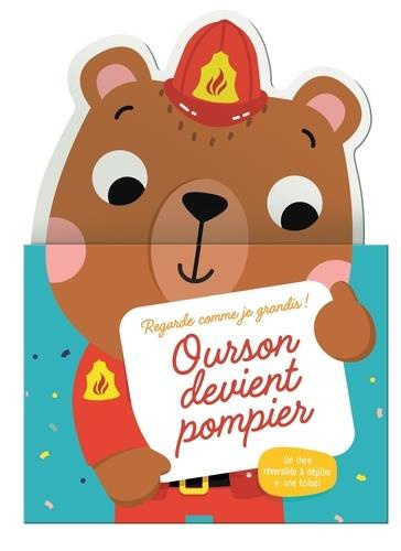 Ourson devient pompier. Un livre réversible à déplier   une toile !