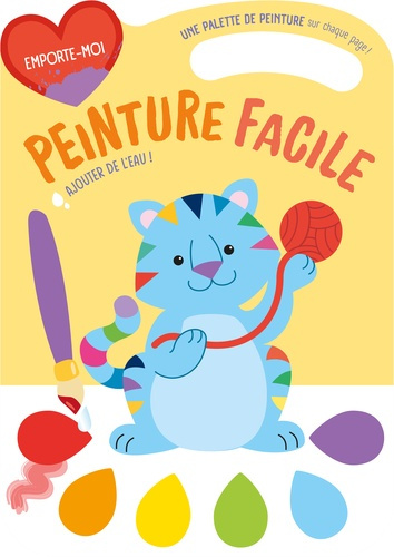 Peinture facile Chat. Avec une palette de peinture sur chaque page et 1 pinceau