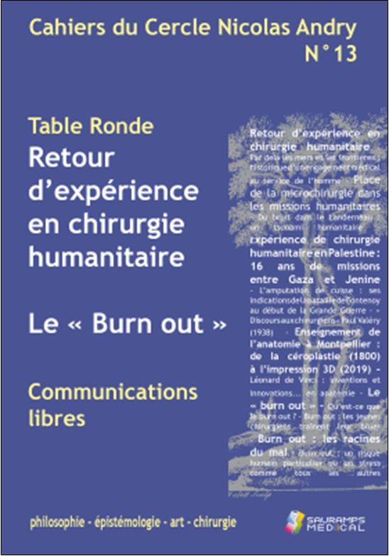 Cahiers du Cercle Nicolas Andry N° 13 : Retour d'expérience en chirurgie humanitaire. Le "Burn out"