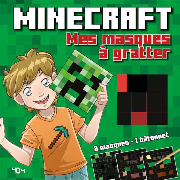 Mes masques à gratter Minecraft. Avec 8 masques et 1 bâtonnet