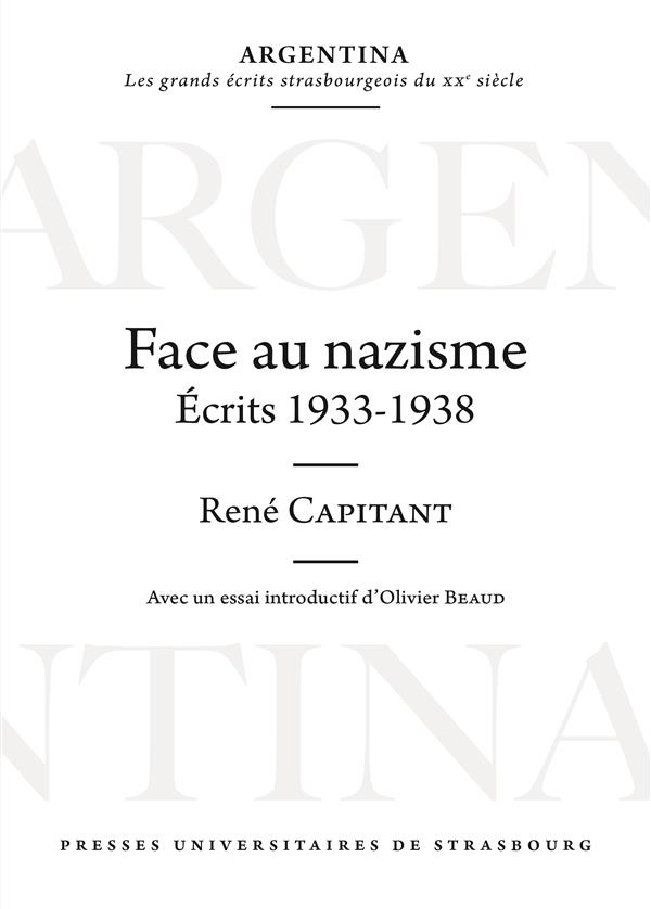 Face au Nazisme. Ecrits 1933-1938