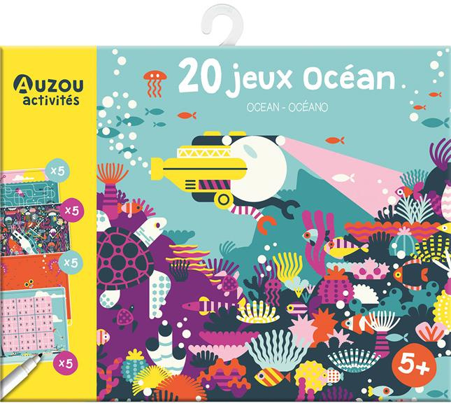 20 jeux Océan. Ocean - Océano - Avec un feutre effaçable