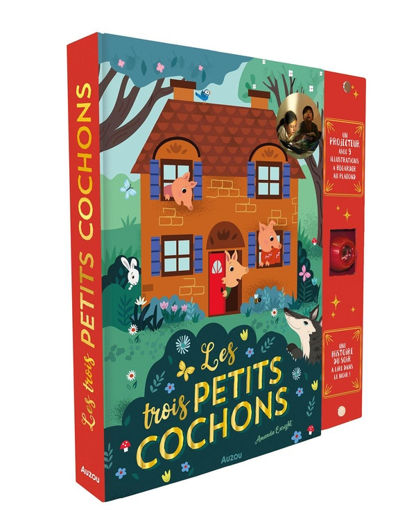 Les trois petits cochons. Avec un projecteur avec 9 illustrations à regarder au plafond