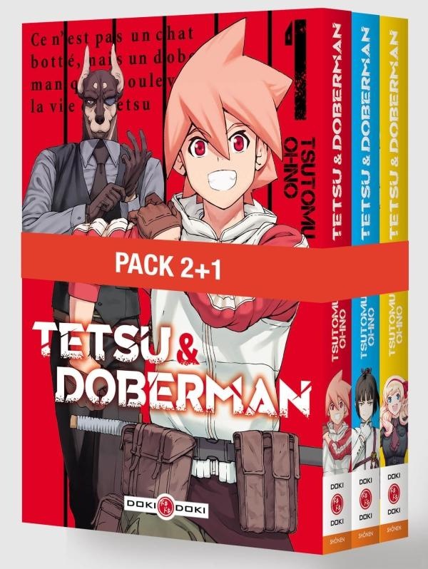 Tetsu & Doberman : Pack en 3 volumes : Tomes 1 à 3. Dont 1 tome offert