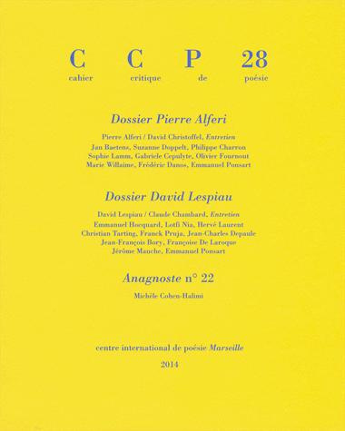 Cahier critique de poésie N° 28, 2013/2