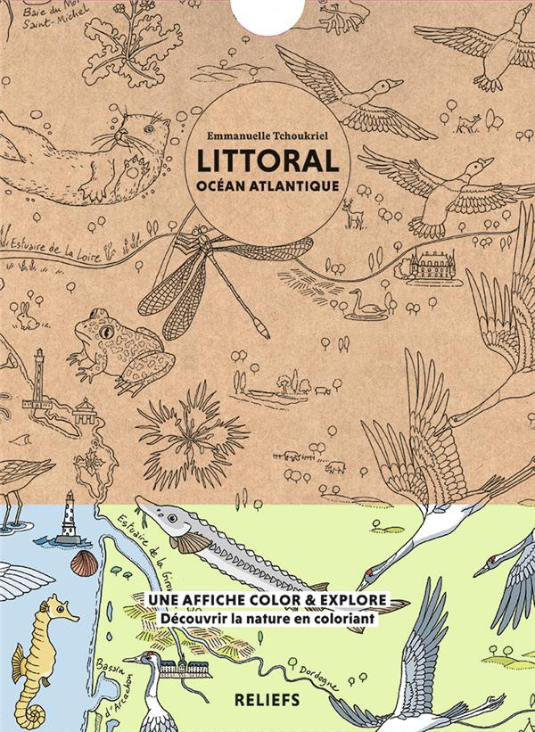 Littoral océan Atlantique. Affiche à colorier, Edition bilingue français-anglais