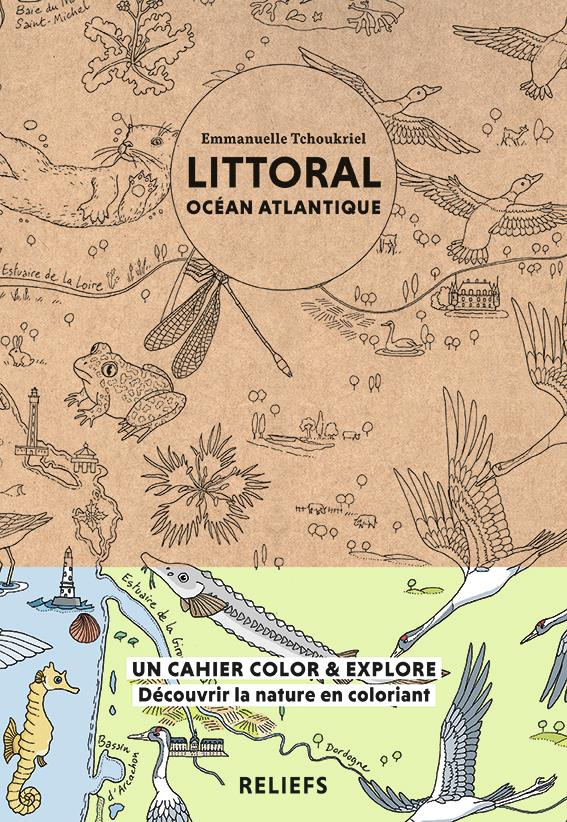 Littoral océan Atlantique. Cahier à colorier, Edition bilingue français-anglais