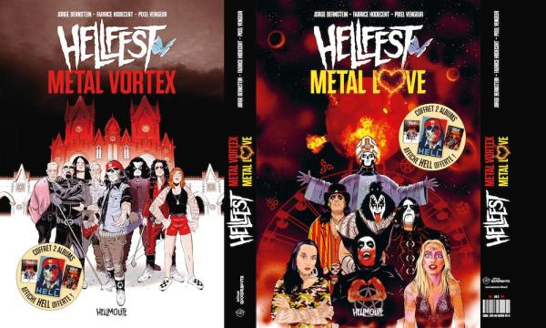 Coffret Hellfest. Coffret 2 albums : Hellfest Metal Vortex ; Hellfest Metal Love   affiche HELL offe