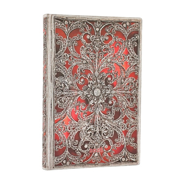 COLLECTIF-AGENDA_2026_12_MOIS_MINI_HORIZONTAL_-_GRENAT_FILIGRANE_ARGENTE-9780349709628_0