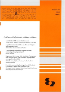 Economie et prévision N° 214/2019 : Conférences Evaluation des politiques publiques - MINISTERE DE L'ECONO