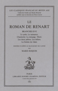 ROMAN DE RENART. BRANCHES 2-6. TEXTE - ANONYME
