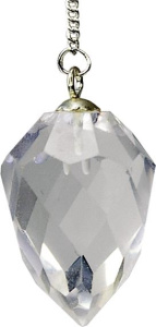 PENDULE GOUTTE A FACETTES EN CRISTAL DE ROCHE