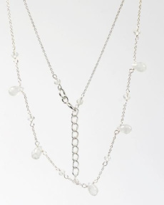 COLLIER EN ARGENT BRIOLETTES ET PERLES FACETTEES PIERRE DE LUNE ET CRISTAL DE ROCHE