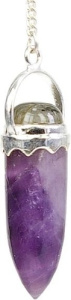 PENDULE POINTE AMETHYSTE ET CABOCHON LABRADORITE