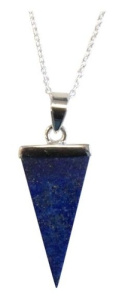 COLLIER POINTE PLATE DE LAPIS LAZULI - ARGENT 925