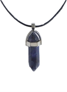 Collier Sodalite Pointe Cordon noir