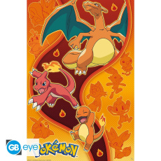 Pokemon - Poster maxi 91,5 x 61 cm : Type feu - Collectif