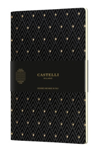 Cahier Quaderno C&G Grand format ligné Diamonds Gold - CASTELLI