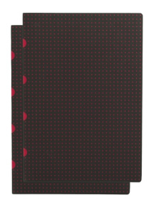 Cahier Circulo Noir sur Rouge / Noir sur Rouge B7 Non-ligné - PAPER-OH
